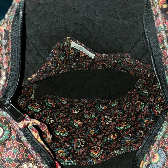 Vera Bradley Retired Collette Black Handbag / Purse (Fall 1995) - Picture 7 of 14